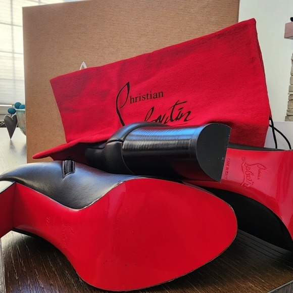 Christian Louboutin Black Adox Ankle Boots Size EU 37.5 - Picture 5 of 6